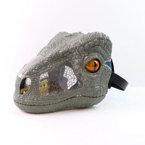 Jurassic World Park 2017 Mattel Chomp N Roar Blue Raptor Dinosaur Mask ~ Tested